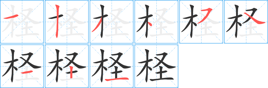 柽字笔画写法