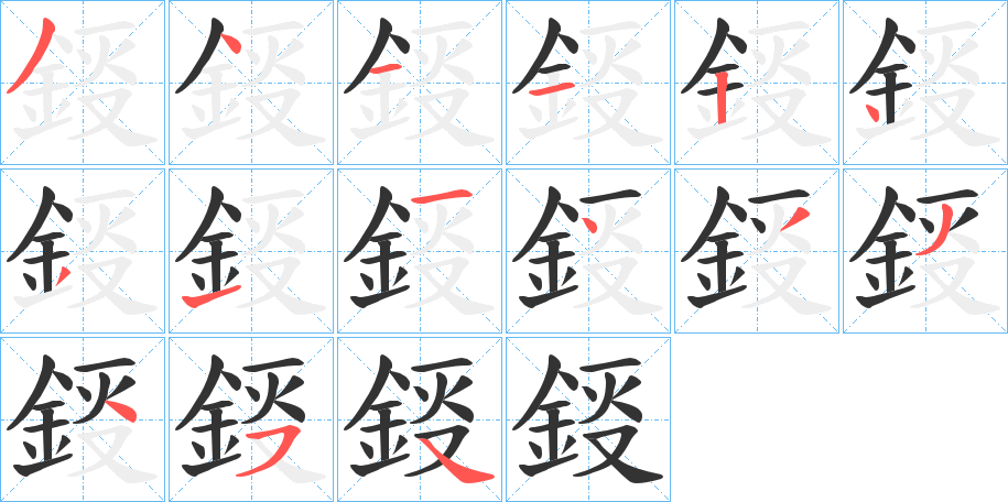 鋄字笔画写法