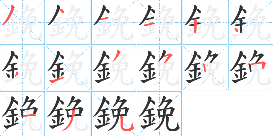 鋔字笔画写法