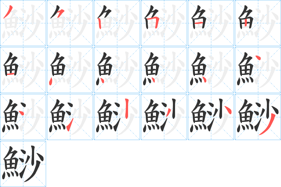 鯋字笔画写法